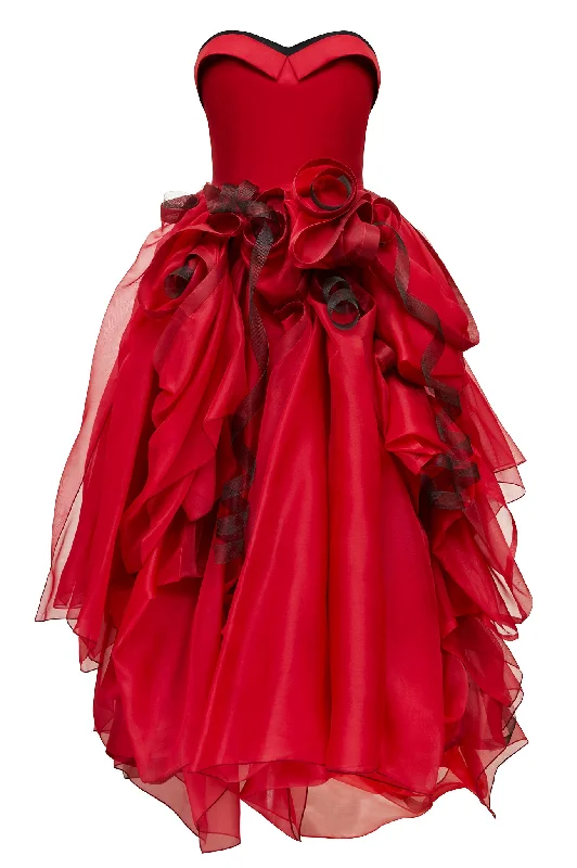 Red and Orange Organza "Atom" Dress Luxury unclassified dresses