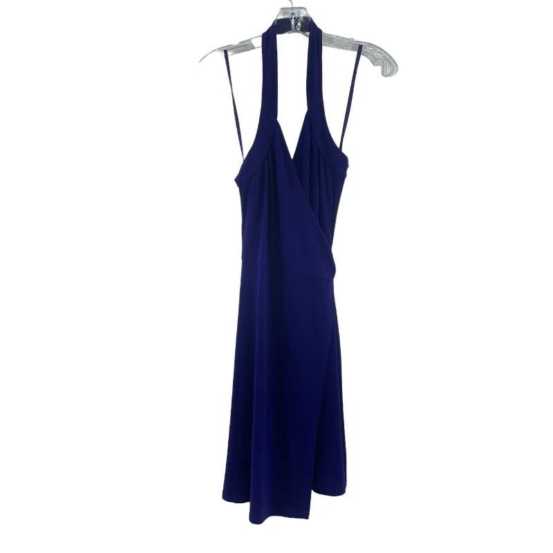 BCBGMAXAZRIA Y2K Blue Halter Knee-Length Wrap Dress Women’s Size Small NWT One-shoulder unclassified dresses