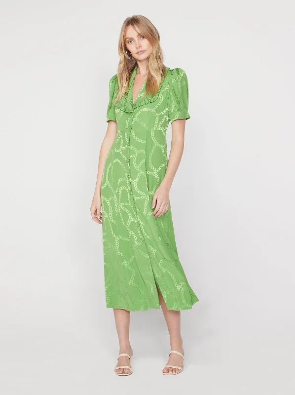 Bethany Green Chain Jacquard Tea Dress Spring unclassified dresses