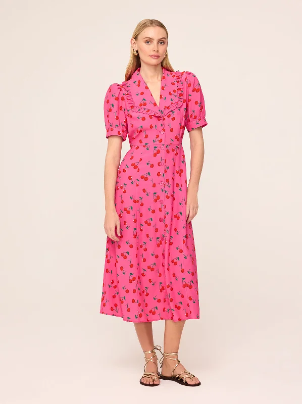 Bethany Pink Cherry Tea Dress Lightweight unclassified dresses