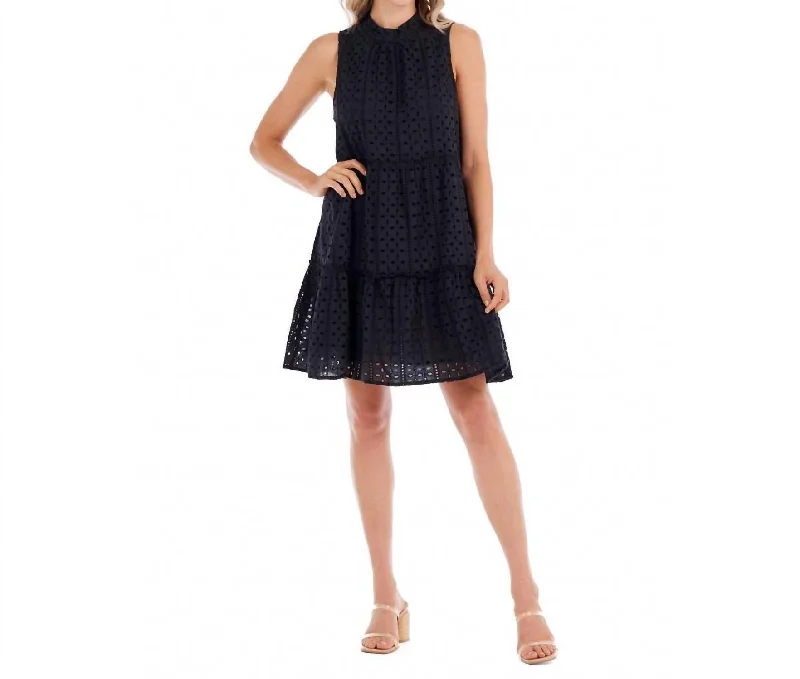 Biles Eyelet Dress in Black Holiday unclassified dresses