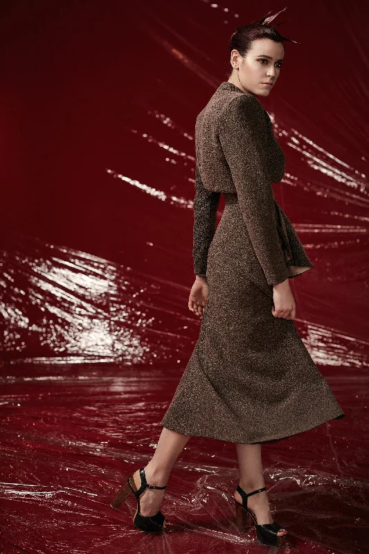 Textured Wool "Bladerunner" Dress Wrap unclassified dresses