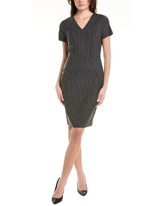 Brooks Brothers Explorer Wool-Blend Sheath Dress Minimalist unclassified dresses