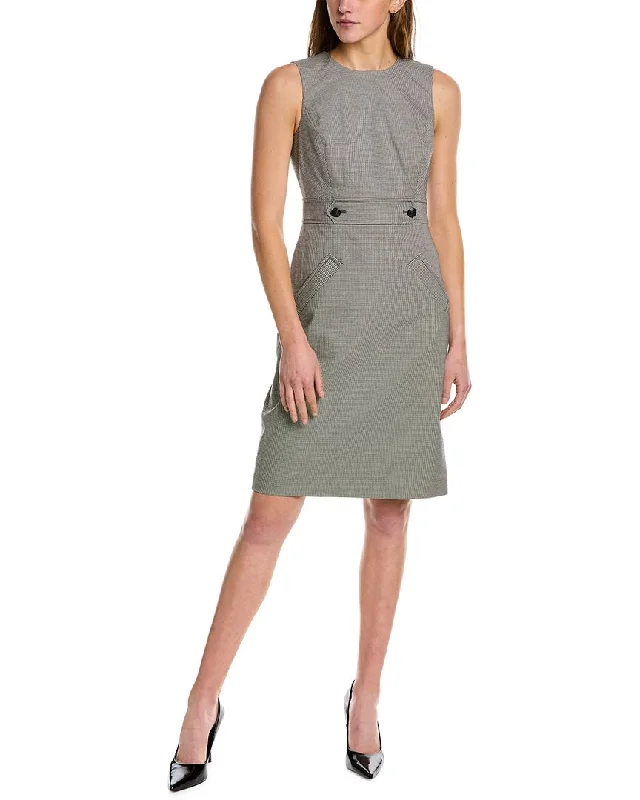 Brooks Brothers Houndstooth Sheath Dress Tulle unclassified dresses