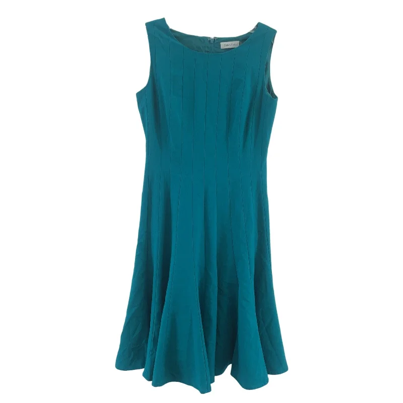 Calvin Klein Women’s Size 2 Turquoise Sleeveless Fit & Flare Dress - Preowned Party unclassified dresses