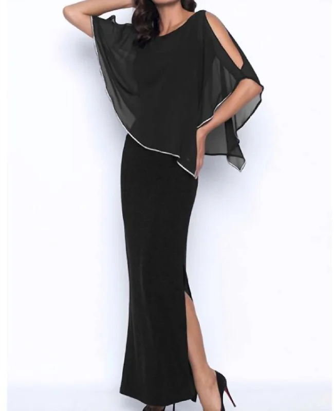 Cape Gown in Black Vacation unclassified dresses