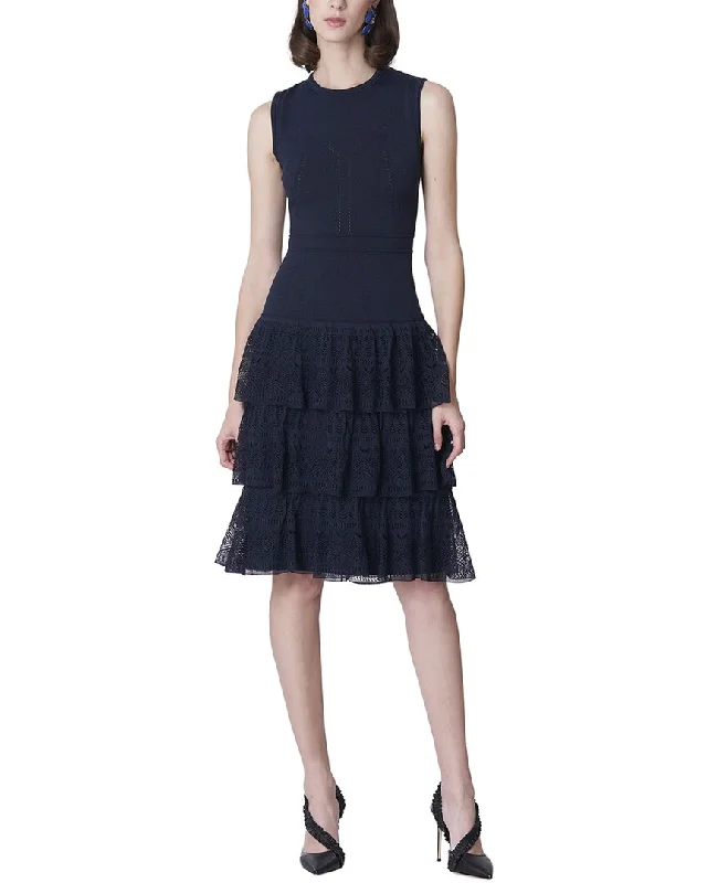 Carolina Herrera Sleeveless Corset Knit Dress Chiffon unclassified dresses