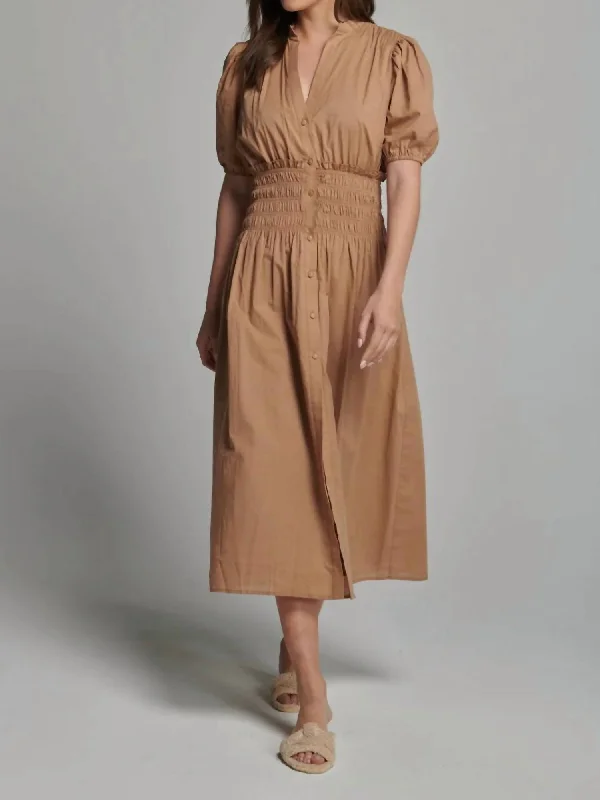 Chessy Dress in Camel Denim unclassified dresses