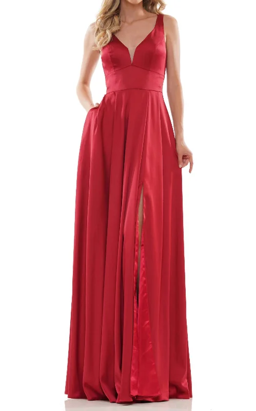 Classic A Line Evening Gown in Red Cocktail unclassified dresses