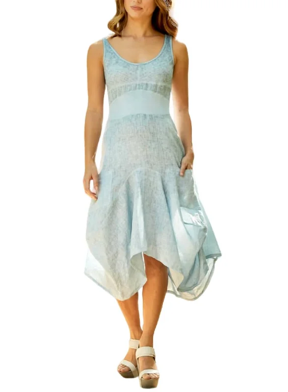 Classic Uneven Two Pocket Dress in Seafoam Preppy unclassified dresses