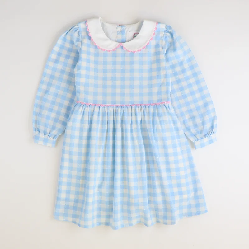 Collared Dress - Light Blue Check Y2K unclassified dresses