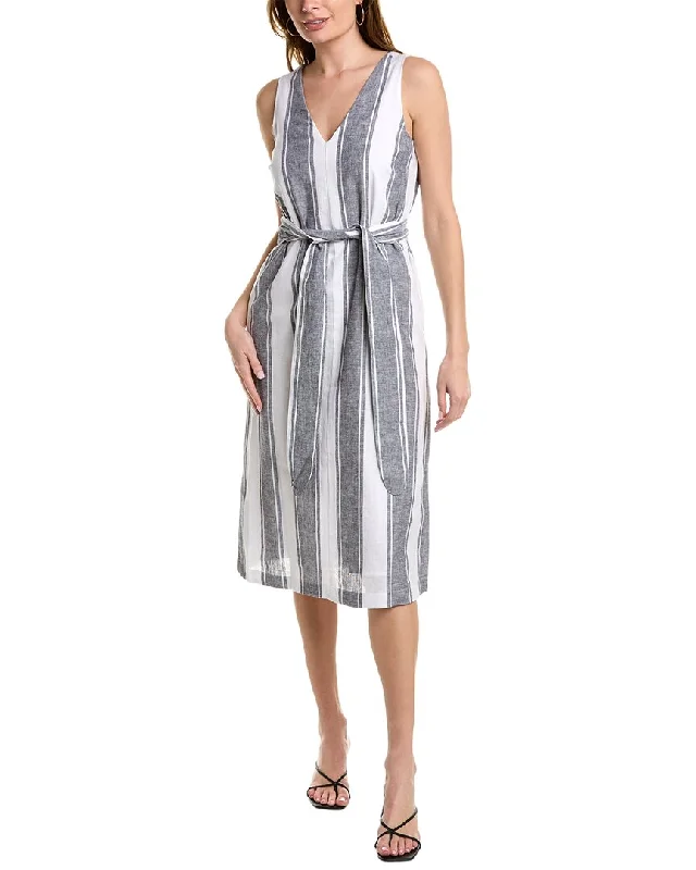 Court & Rowe Tie Waist Linen-Blend Dress A-line unclassified dresses