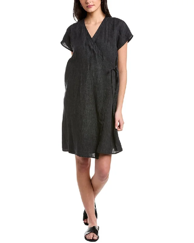 EILEEN FISHER Linen Wrap Dress Discounted unclassified dresses