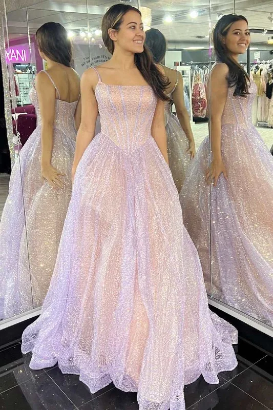 Fairy-Tale Pink Spaghetti Straps A-Line Prom Dress Office unclassified dresses