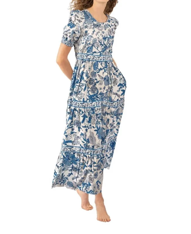 Frolic in Blue Print Ruched unclassified dresses