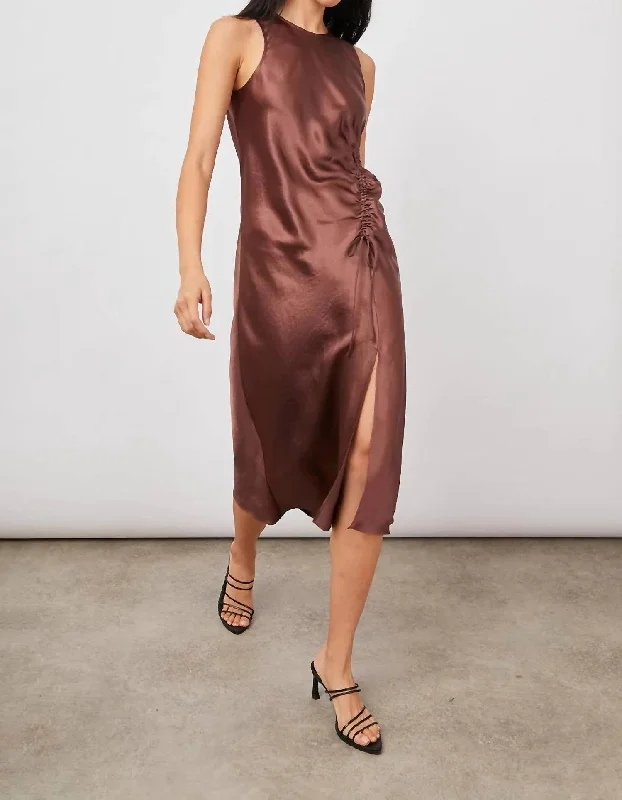 Gabriella Dress in Nutmeg Off-shoulder unclassified dresses