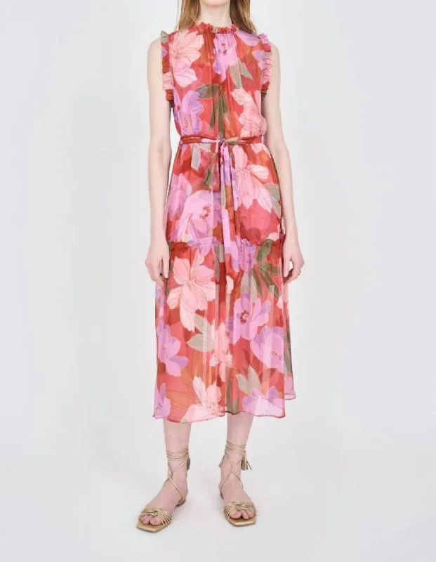 Gemma Dress In Hibiscus Ruched unclassified dresses