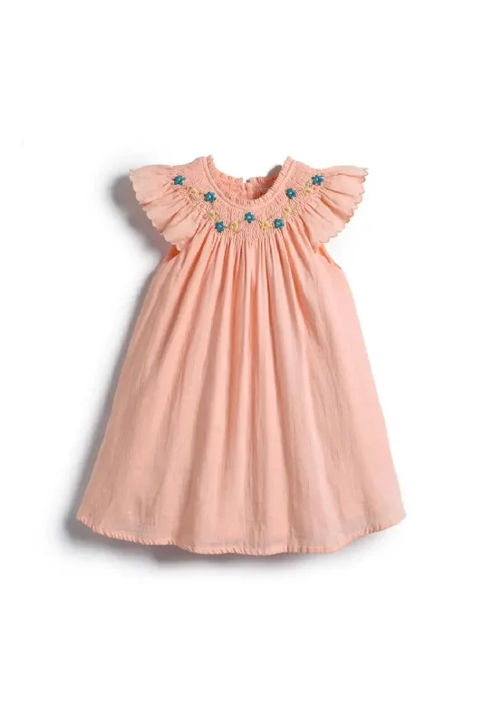 Girl Smocked Dresses Spring Baby Cute Flower Princess Dress Kids Infant Handmade Embroidery Festival unclassified dresses