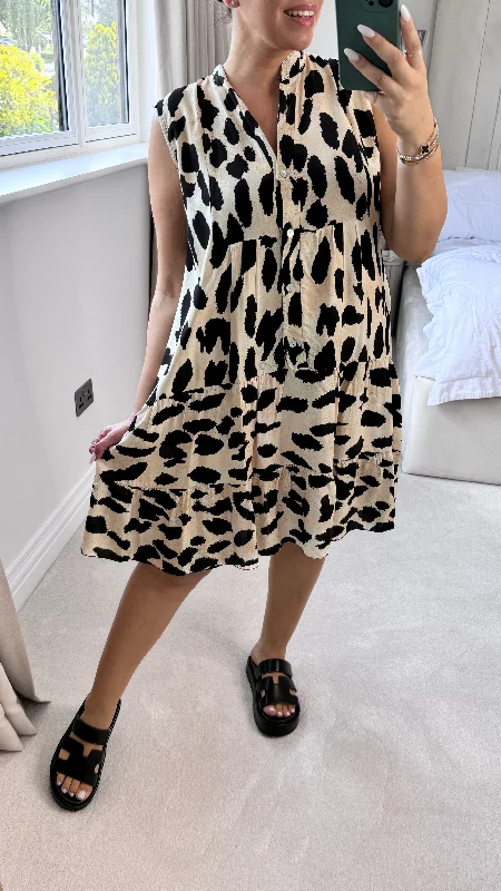 Ivone Leopard Print Smock Dress Minimalist unclassified dresses