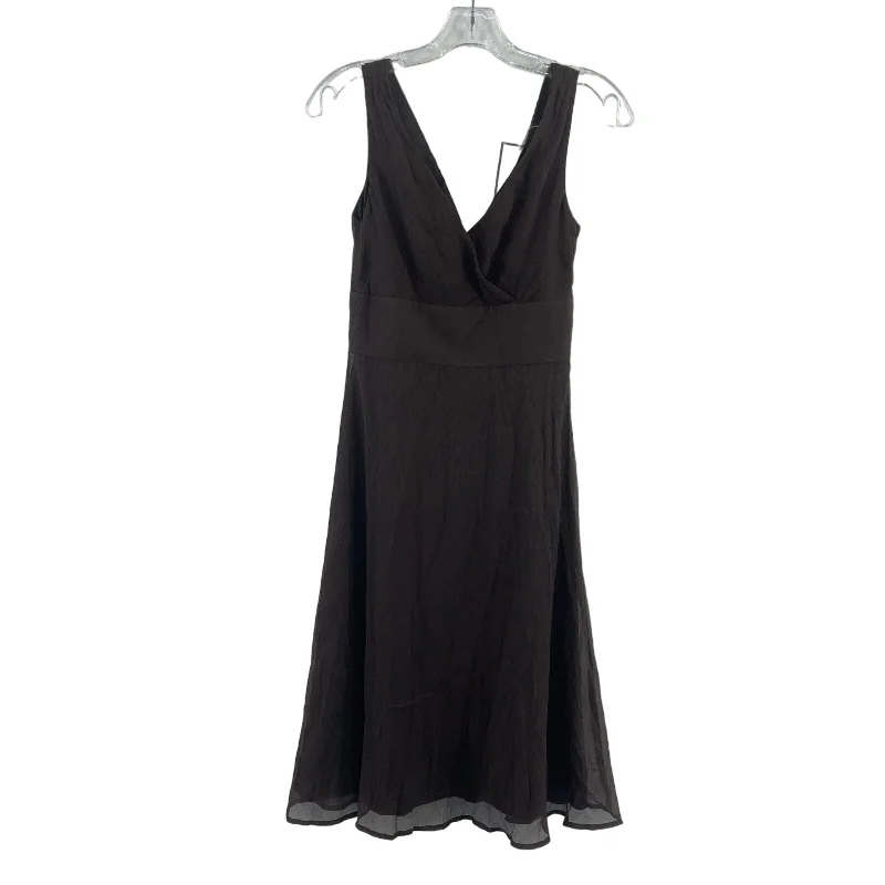 J.Crew Brown Silk Chiffon Knee-Length Fit & Flare Dress Womens Size 0 NWD Best-selling unclassified dresses