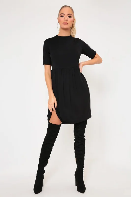 Black Jersey Smock Dress High-end unclassified dresses