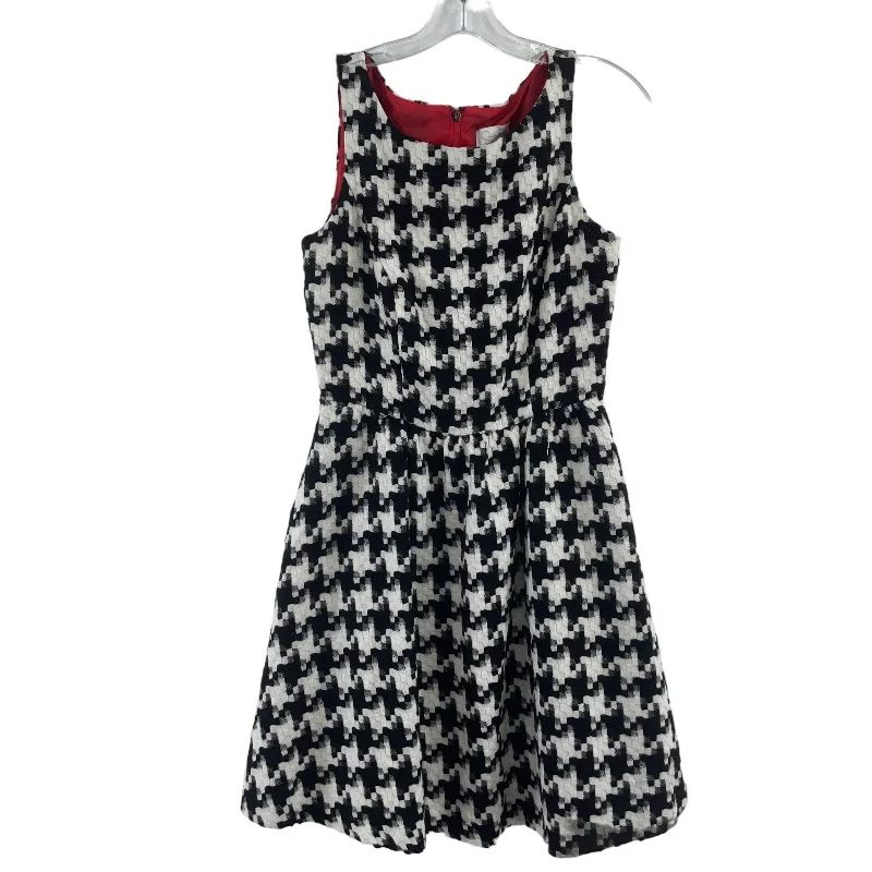 Jessica Simpson Black White Houndstooth Fit & Flare Dress Womens 4 Preowned Beach unclassified dresses