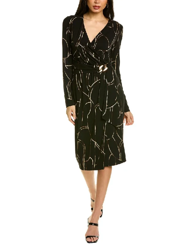 Joseph Ribkoff Faux Wrap Dress Long sleeve unclassified dresses