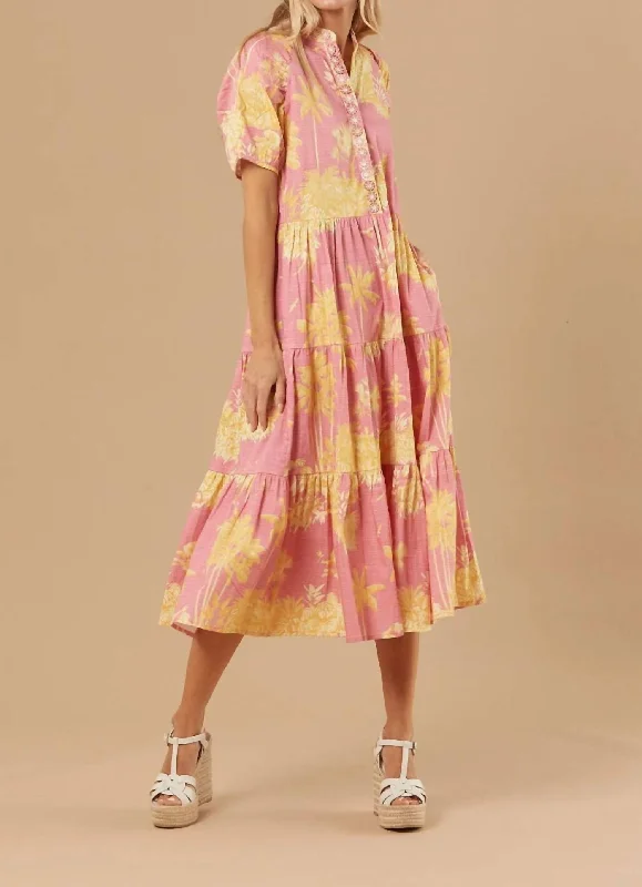 Kimball Dress in Pink/Yellow Toile Affordable unclassified dresses