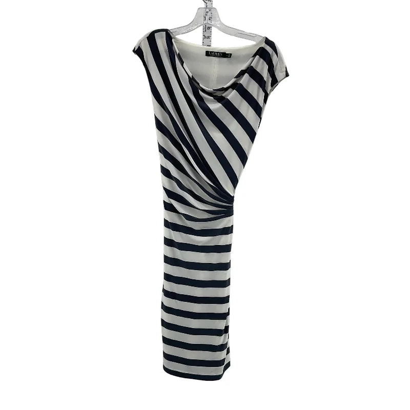 Lauren Ralph Lauren Women's Black White Striped Wrap Dress Size 14 Discounted unclassified dresses