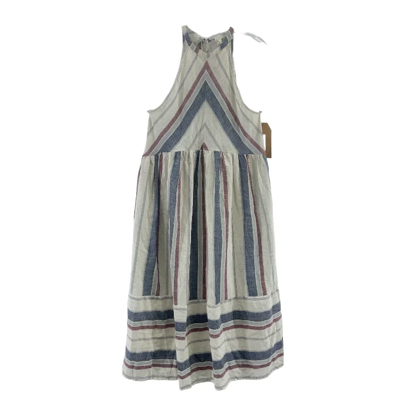 Listicle Cream Stripe Halter Sundress Knee Length Cotton Women’s Size Large NWT Popular unclassified dresses