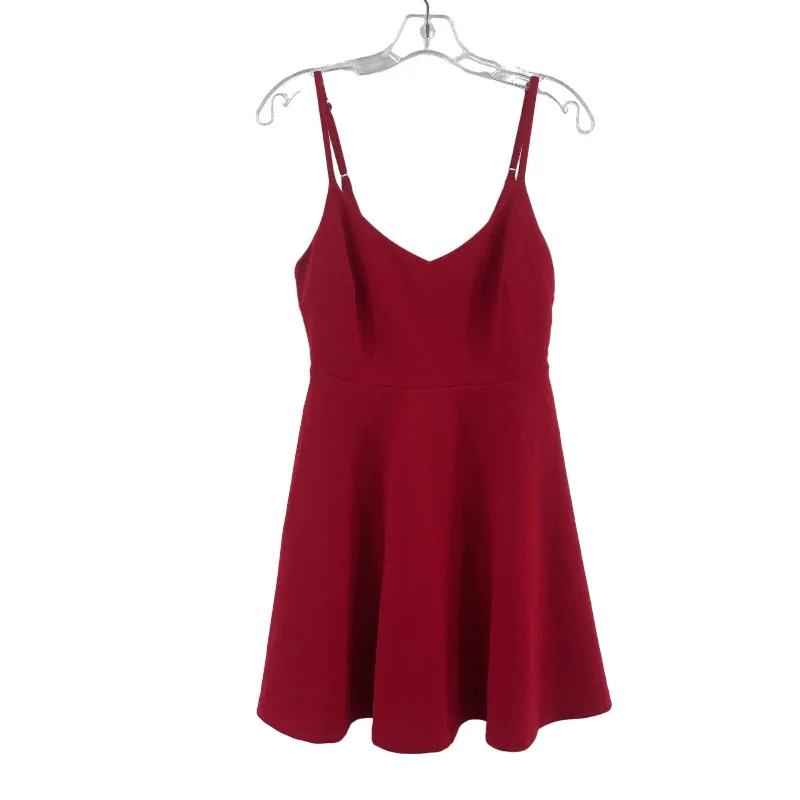 Lulus Red Fit & Flare Spaghetti Strap Dress Womens S Polyester/Spandex Preowned Discounted unclassified dresses