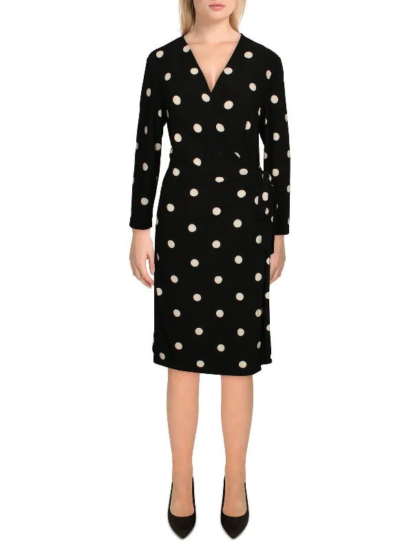 Nomad Womens Polka Dot Knee Wrap Dress Long unclassified dresses