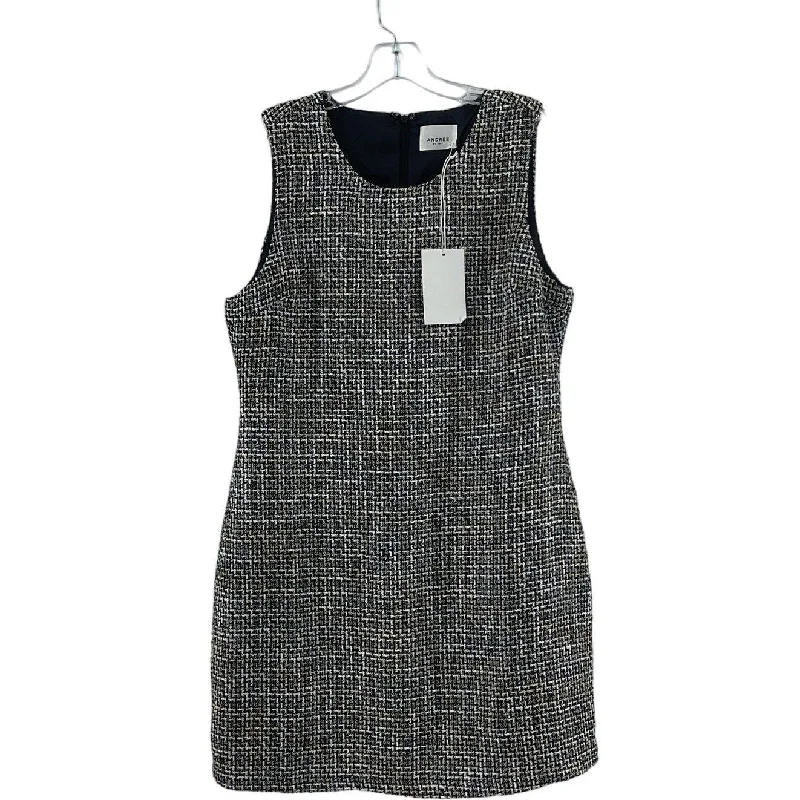 NWT Andree by UNIT Gray Tweed Womens Sheath Dress, L, Knee-Length Monochrome unclassified dresses