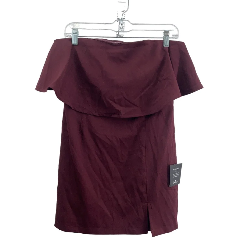 NWT Lulu's Red Maroon Women's Sleeveless Flutter Shift Dress - Polyester, Size M Designer unclassified dresses