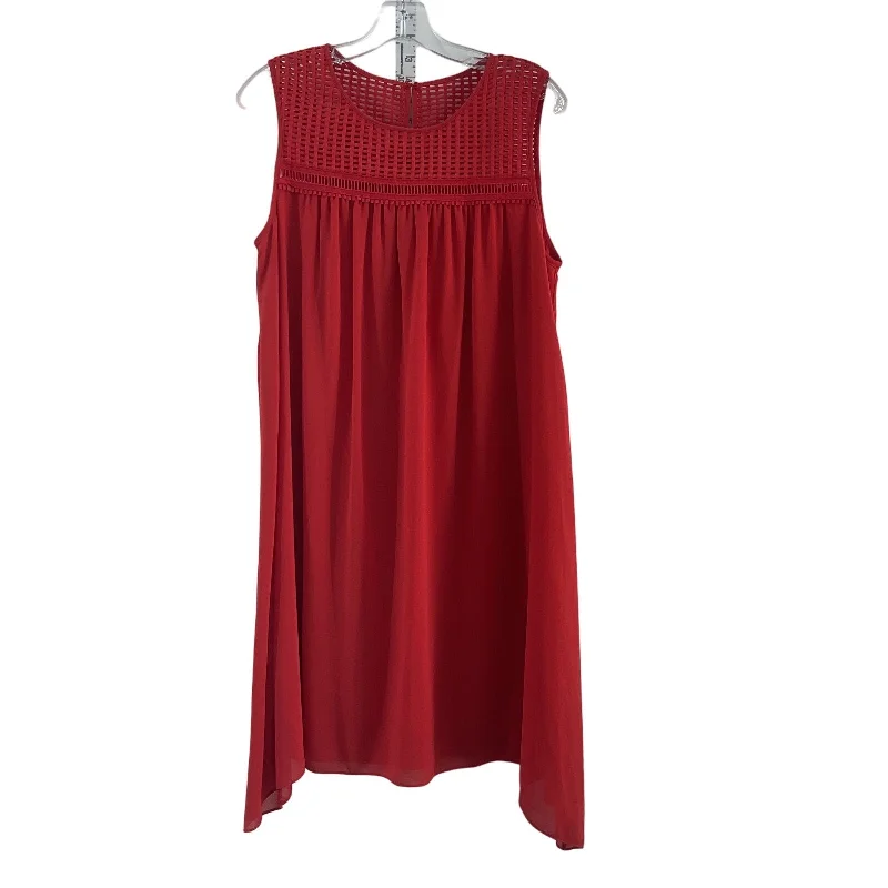 NWT Max Studio Women's Red Crochet Overlay Knee-Length A-Line Dress Size M Designer unclassified dresses