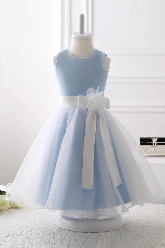 Organza Flower Girl Dress Girls Dresses Sky Blue Bridesmaid Dresses White Lounge unclassified dresses