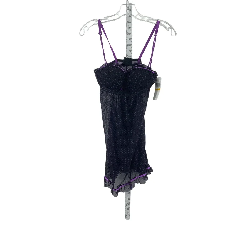 Per Lei Black Purple Polka Dotted Sheer Sexy Sleep Dress M NWT Women's Intimates Designer unclassified dresses