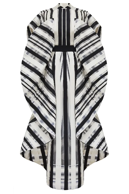 Black, Cream and Transparent Striped "Pogona" Dress Affordable unclassified dresses