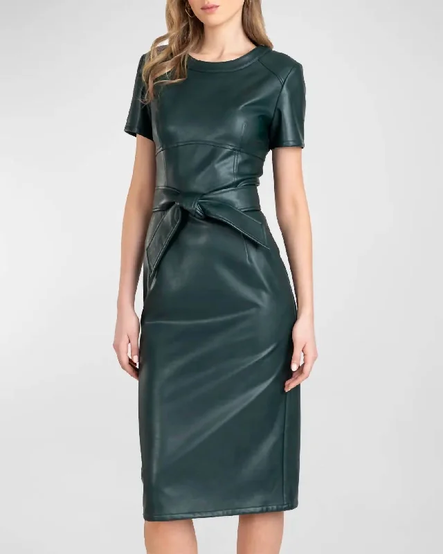 Rhonda Leather Dress in Forest Luxury unclassified dresses