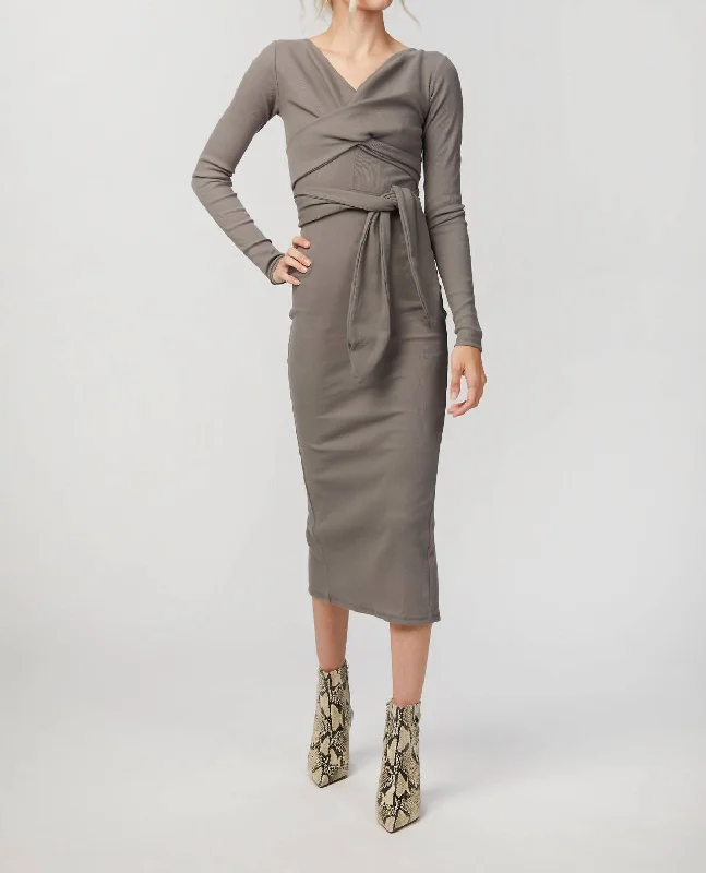 Saloma Ii Wrap Dress in Grey Casual unclassified dresses