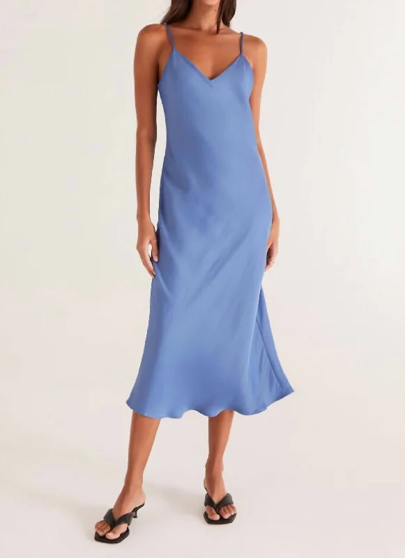 Selina Byzantine Slip Dress in Blue Tulle unclassified dresses