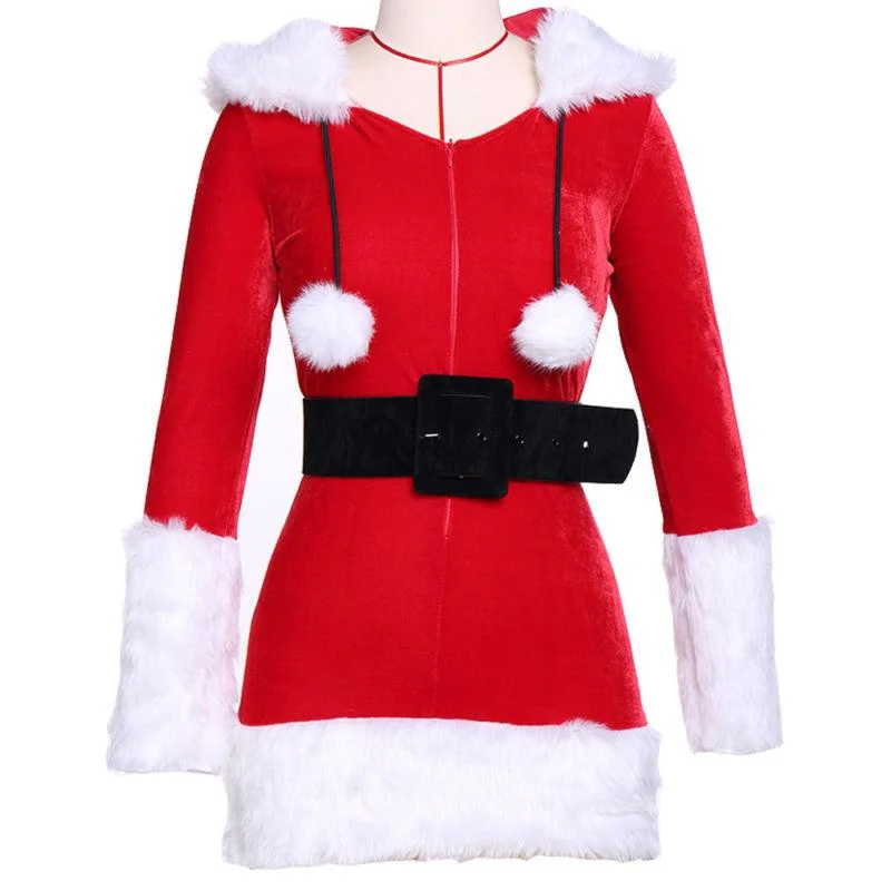 Sexy Unique Christmas Costume Winter Dresses With Belt Long unclassified dresses