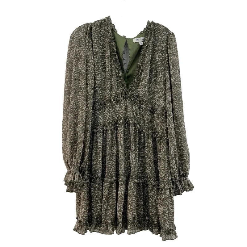 She + Sky Women's Brown Green Boho Snake Print Dress, Size L, Preowned Elegant unclassified dresses