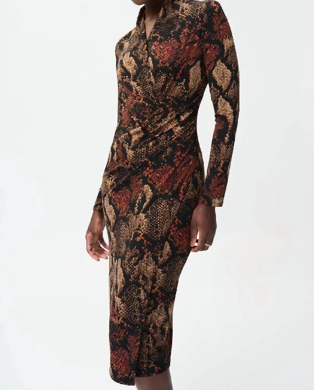 Snake Print Dress in Multi Sequin unclassified dresses