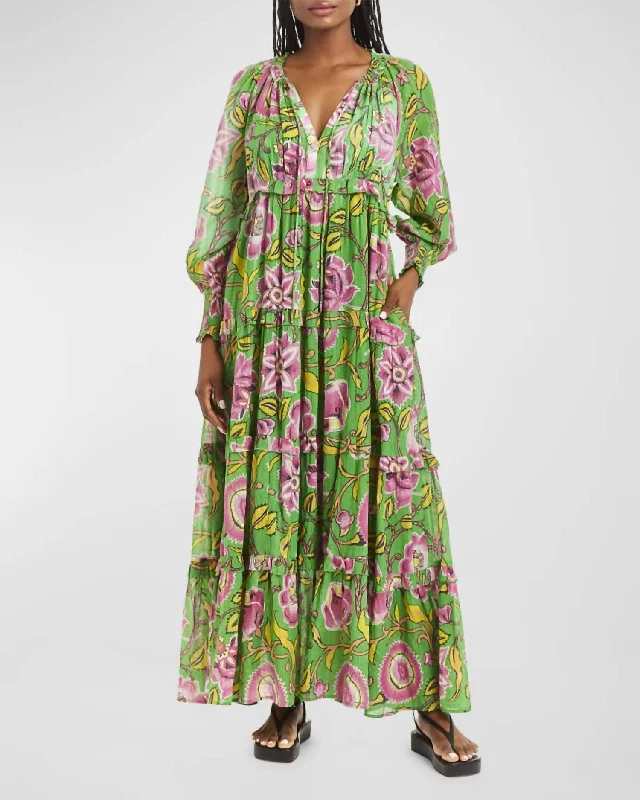 Tessa Dress in Irena Kelly Green Print Beach unclassified dresses