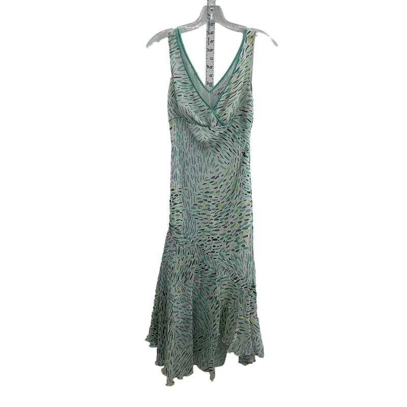 To The Max Blue Chiffon Y2K Printed Silk A-Line Dress, Size 4, Preowned Women's Minimalist unclassified dresses