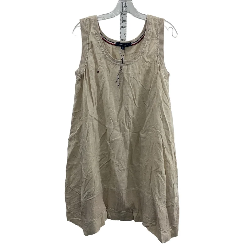 Tommy Hilfiger Beige Women's Loose Fit Sleeveless Linen Shift Dress M NWT Trendy unclassified dresses