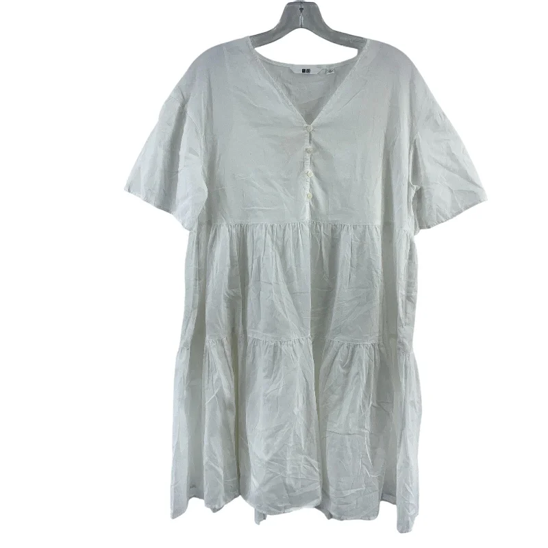 Uniqlo White Built-In Slip Babydoll A-Line Dress Knee Length Women’s M Poly NWT Popular unclassified dresses