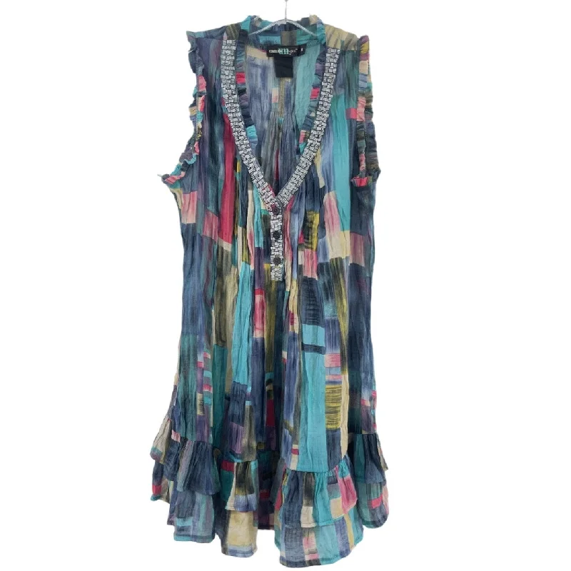 Urban Mangoz Blue Abstract Print Womens Fit & Flare Dress M - Preowned Pastel unclassified dresses