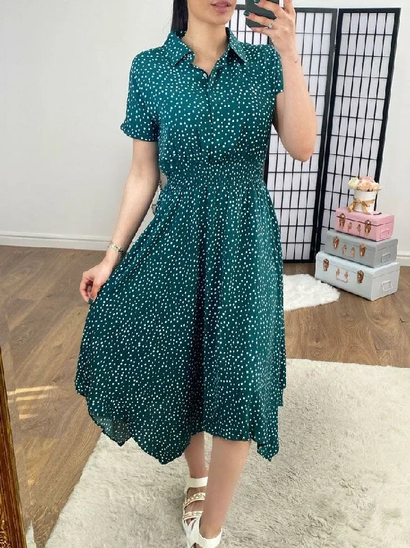 Venez Polka Dot Swing Dress With Pockets Anniversary unclassified dresses